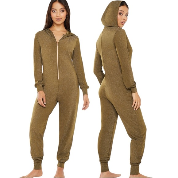 Savage x Fenty Sleep & Shine Hooded Onesie Jumpsuit Military Olive Green Medium - Picture 1 of 11